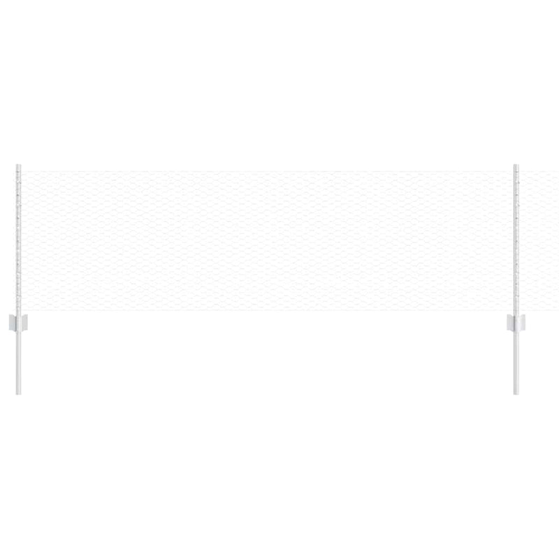 Afbeelding laden in galerijviewer, Vidaxl hek met paal zilver 0,6 x 25 m staal