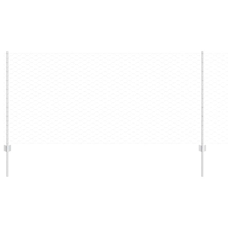 Chargez l'image dans la visionneuse de la galerie, Vidaxl hek met paal zilver 1 x 25 m staal