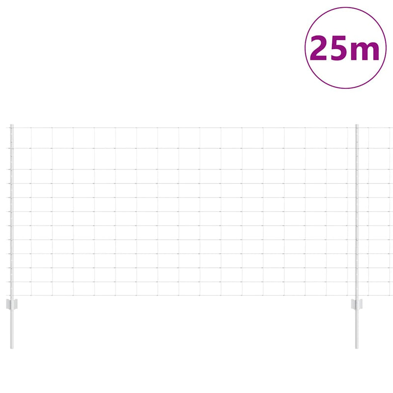Chargez l'image dans la visionneuse de la galerie, Vidaxl hek met paal zilver 1,2 x 25 m staal