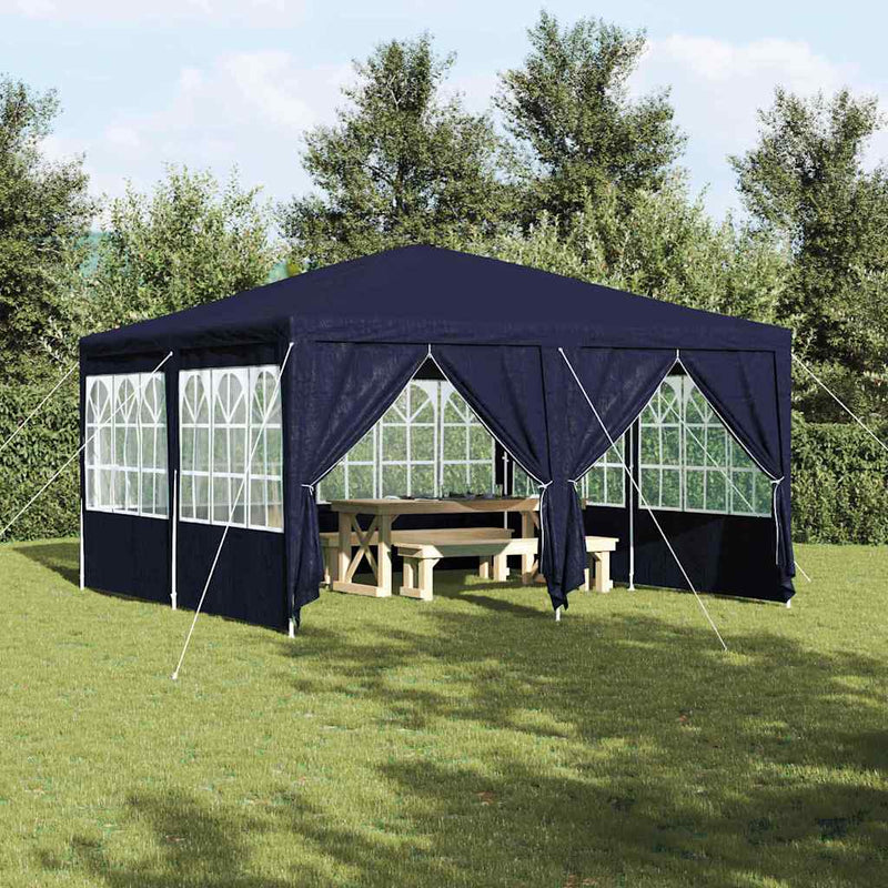 Afbeelding laden in galerijviewer, Vidaxl partytent blauw 400 x 400 x 266 cm polyetheen