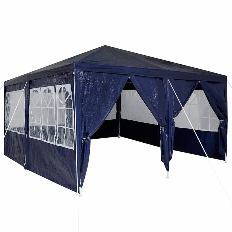 Afbeelding laden in galerijviewer, Vidaxl partytent blauw 400 x 400 x 266 cm polyetheen