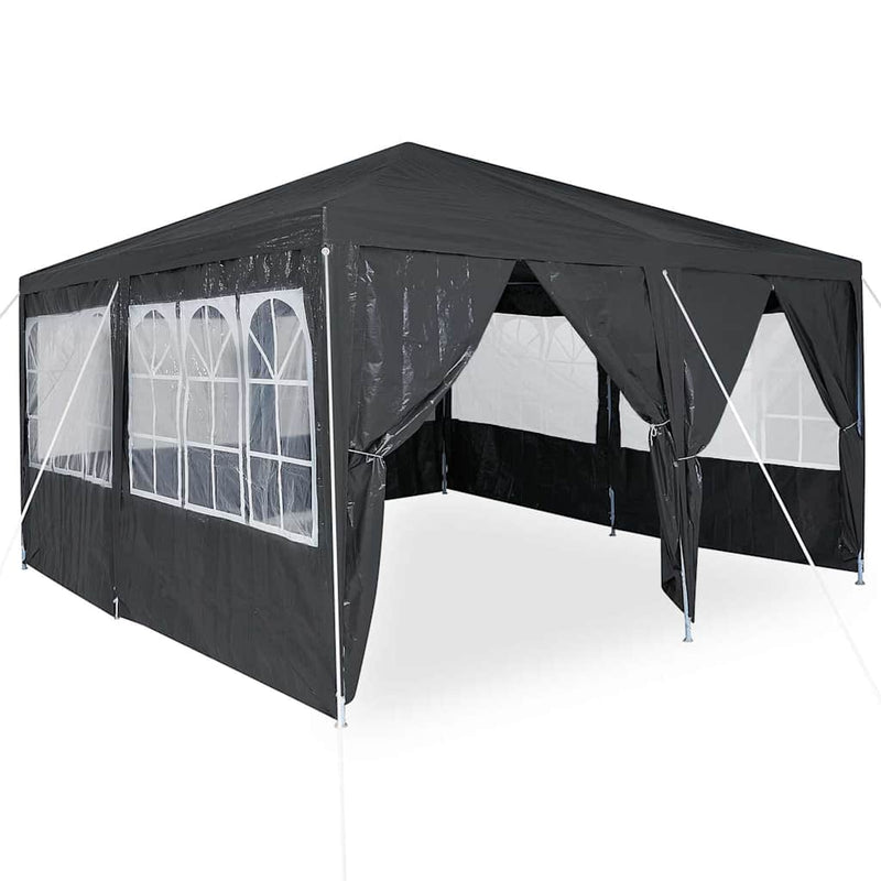 Afbeelding laden in galerijviewer, Vidaxl partytent antraciet 400 x 400 x 266 cm polyetheen