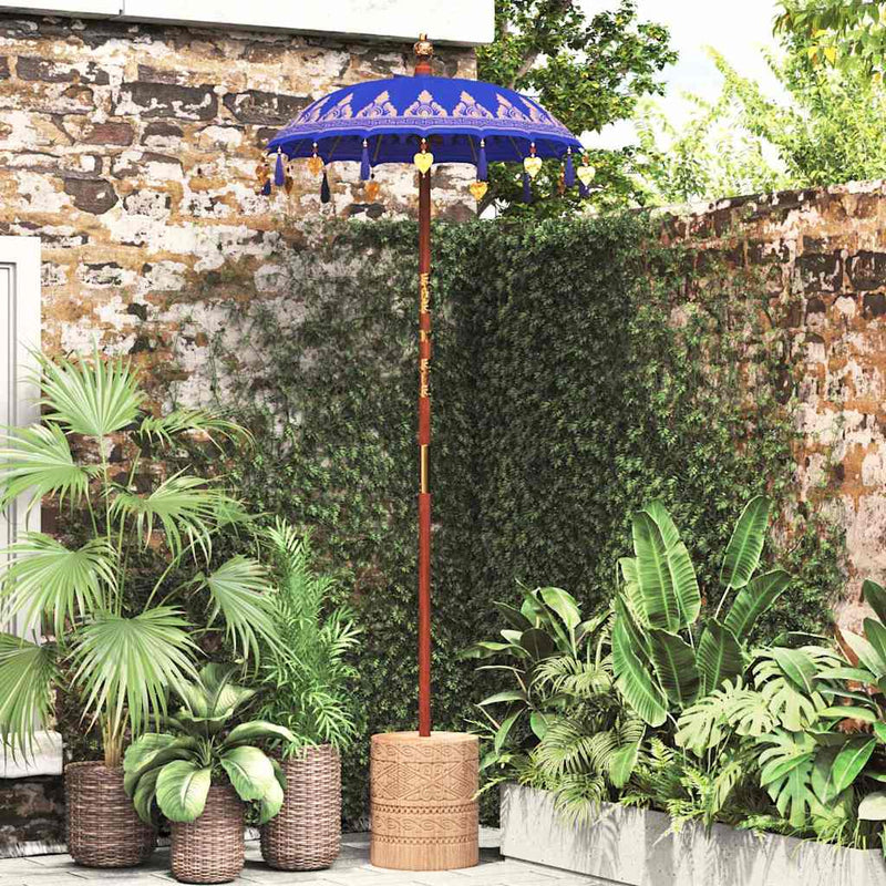 ギャラリービューアに画像をロードする, Vidaxl balinese parasol blauw 125 x 125 x 260 cm