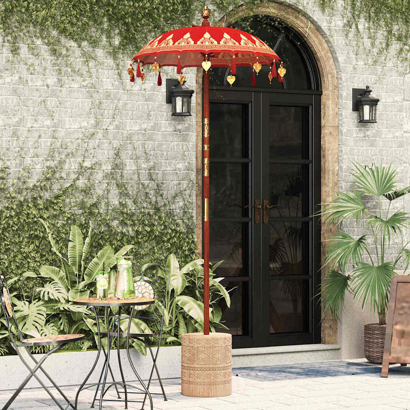 Chargez l'image dans la visionneuse de la galerie, Vidaxl balinese parasol rood 125 x 125 x 260 cm