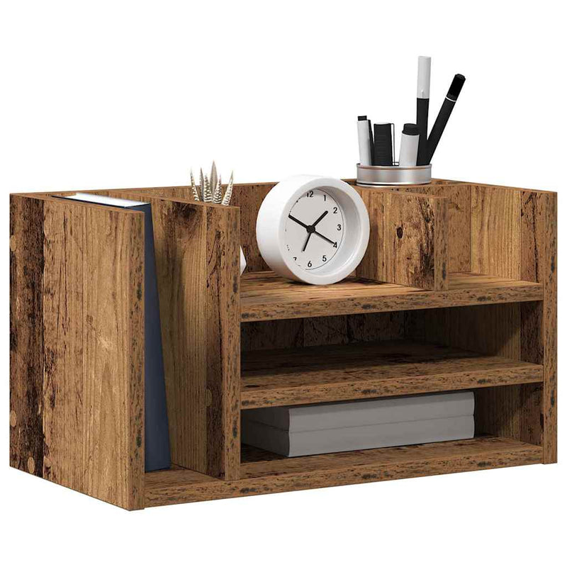Chargez l'image dans la visionneuse de la galerie, Vidaxl bureau organizer oudhout 44,5 x 24 x 25 cm bewerkt hout