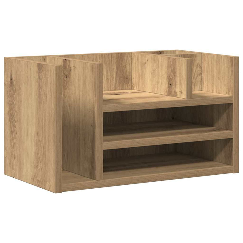 Chargez l'image dans la visionneuse de la galerie, Vidaxl bureau organizer zwart eiken 44,5 x 24 x 25 cm bewerkt hout