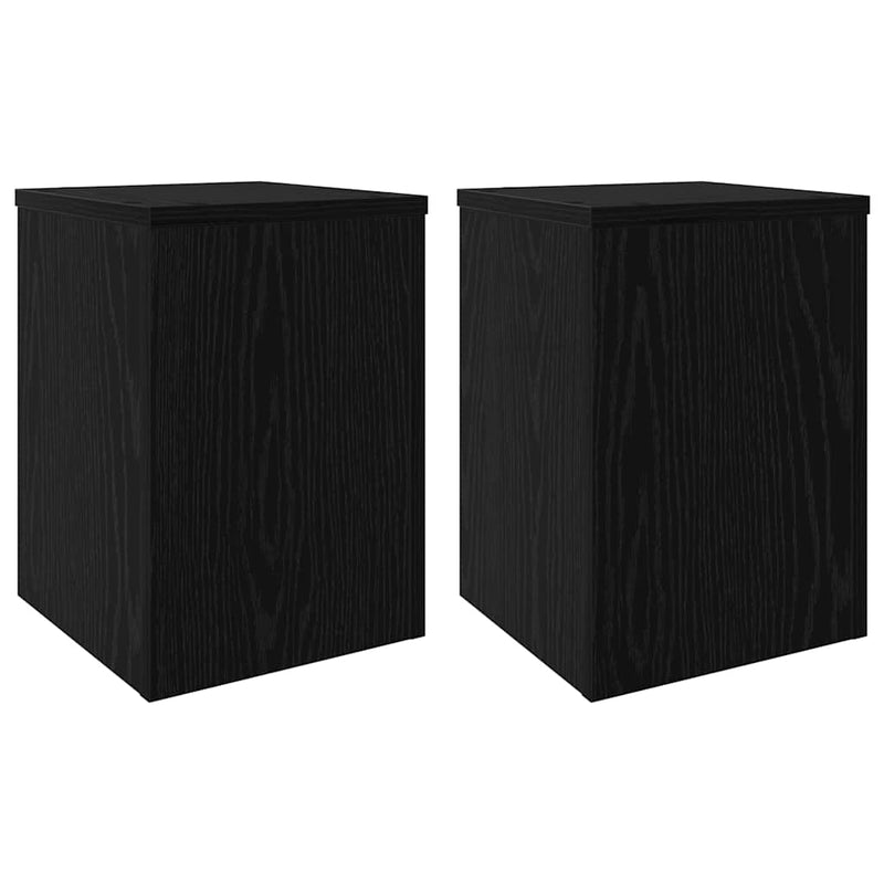 Chargez l'image dans la visionneuse de la galerie, Vidaxl plantenstandaard 2 pcs zwart eiken 25 x 25 x 35 cm bewerkt hout