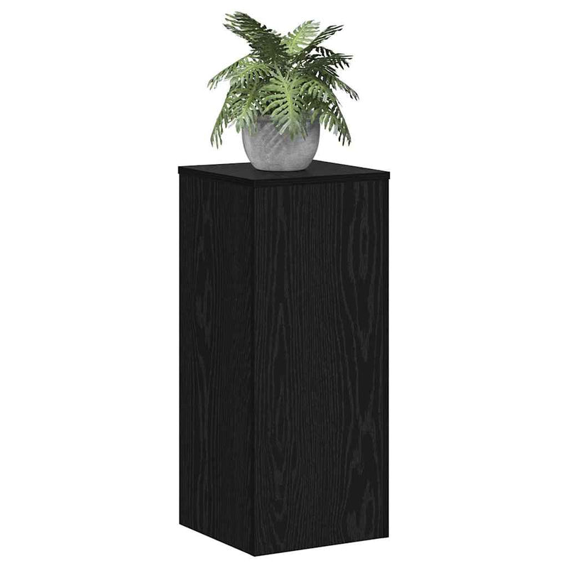 Chargez l'image dans la visionneuse de la galerie, Vidaxl plantenstandaard 2 pcs zwart eiken 30 x 30 x 70 cm bewerkt hout
