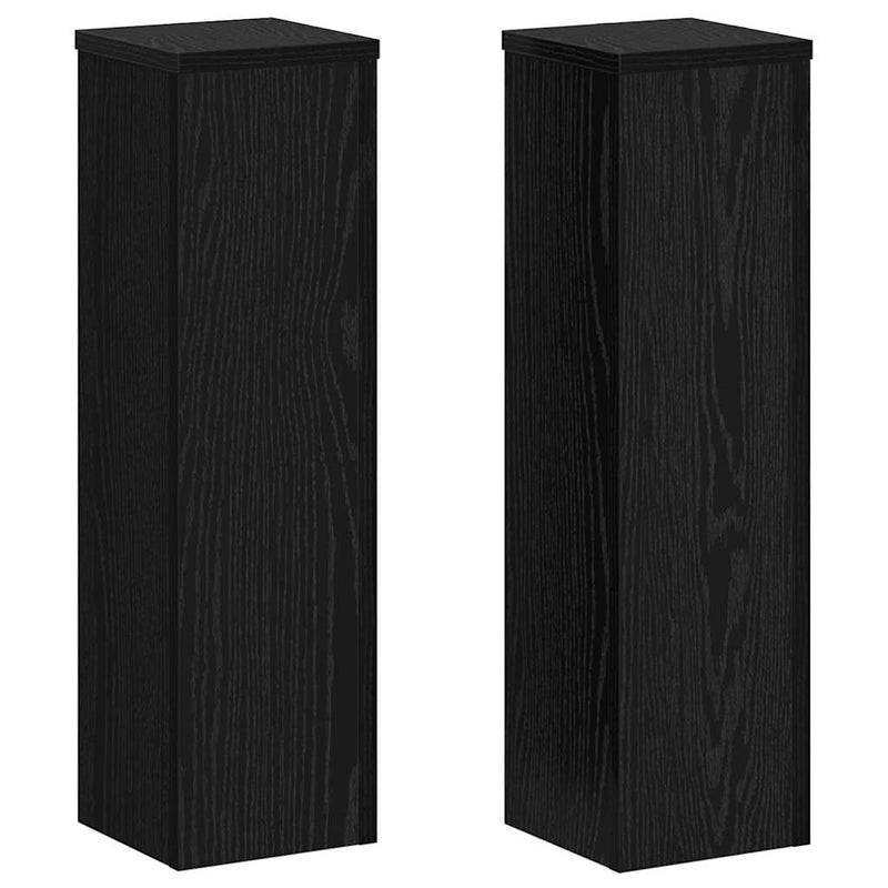 Chargez l'image dans la visionneuse de la galerie, Vidaxl plantenstandaard 2 pcs zwart eiken 17 x 17 x 60 cm bewerkt hout