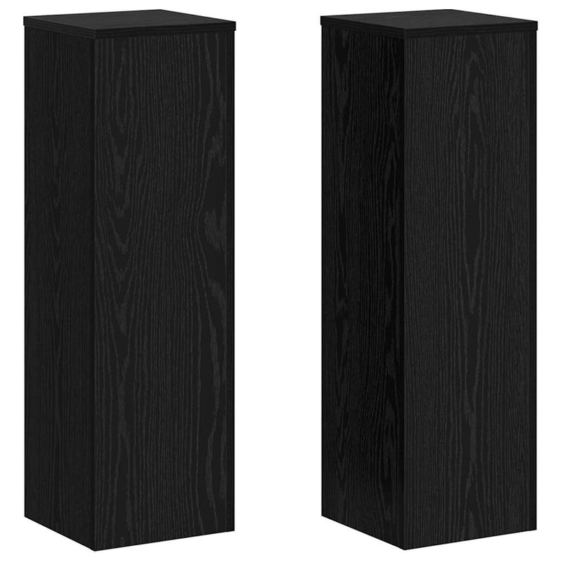 Chargez l'image dans la visionneuse de la galerie, Vidaxl plantenstandaard 2 pcs zwart eiken 25 x 25 x 80 cm bewerkt hout