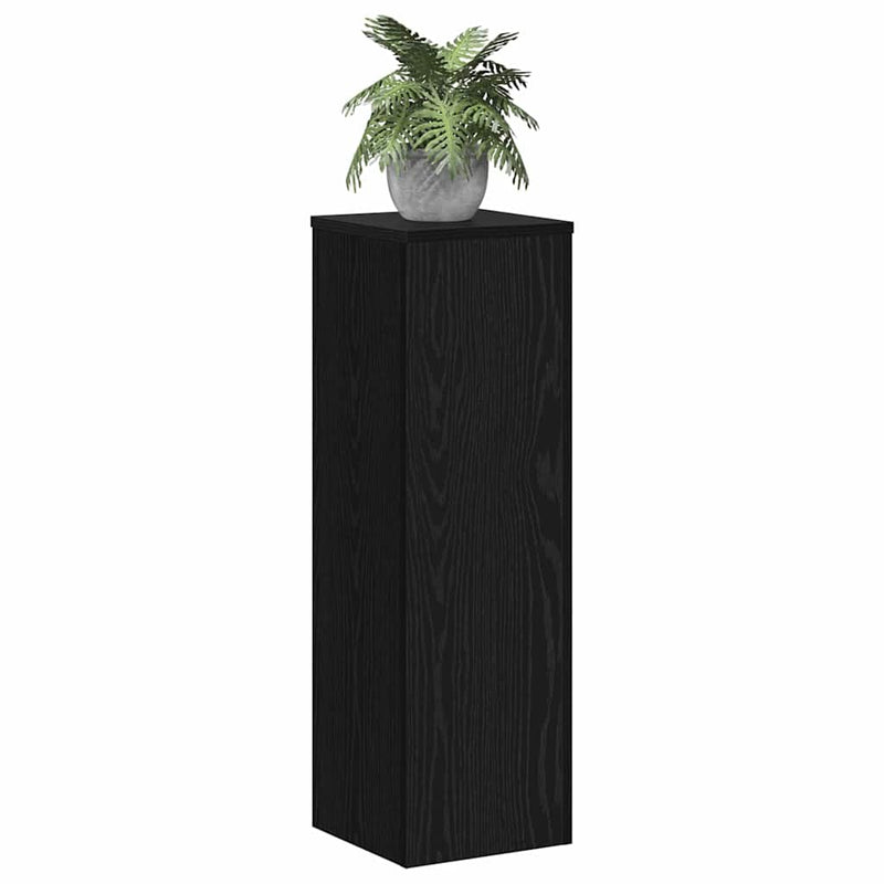 Chargez l'image dans la visionneuse de la galerie, Vidaxl plantenstandaard 2 pcs zwart eiken 25 x 25 x 80 cm bewerkt hout