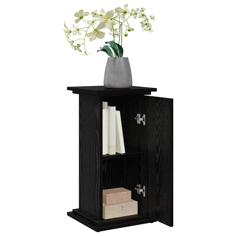 Afbeelding laden in galerijviewer, Vidaxl displaystand met plank zwart eiken 31 x 30 x 60 cm bewerkt hout