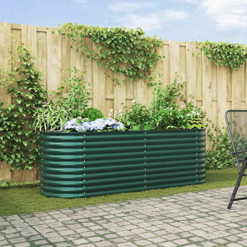 ギャラリービューアに画像をロードする, Vidaxl verhoogd bed groen 240 x 80 x 81 cm staal