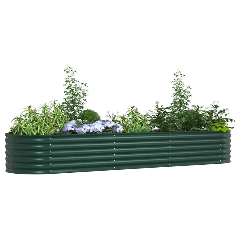 Afbeelding laden in galerijviewer, Vidaxl verhoogd bed groen 320 x 80 x 44 cm staal