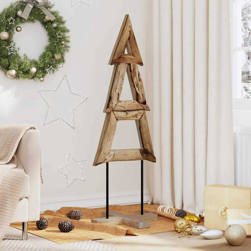 Chargez l'image dans la visionneuse de la galerie, Vidaxl kerstboom met standaard bruin 120 cm massief teakhout
