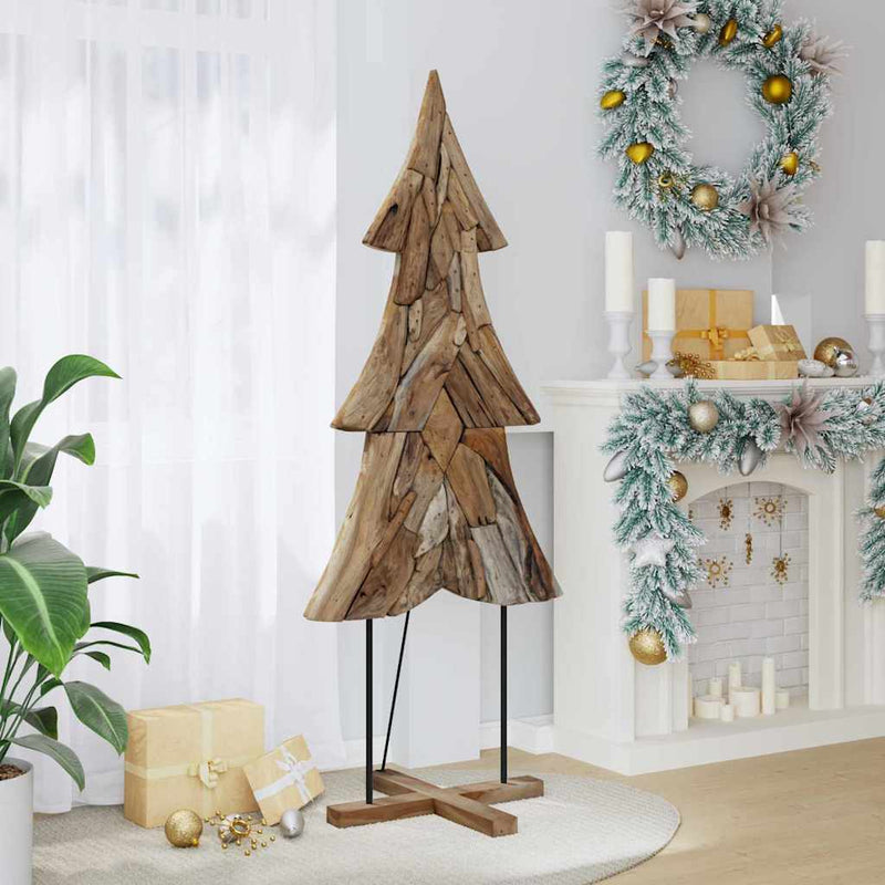 Chargez l'image dans la visionneuse de la galerie, Vidaxl kerstboom met standaard bruin 181,5 cm massief teakhout