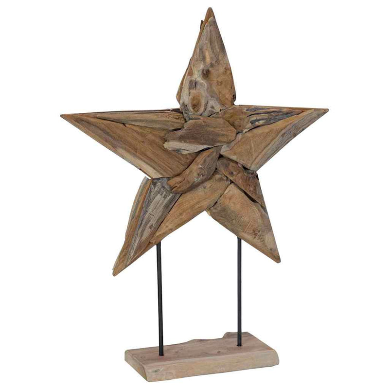 Afbeelding laden in galerijviewer, Vidaxl kerstster bruin 59,5 x 18 x 74 cm massief teakhout