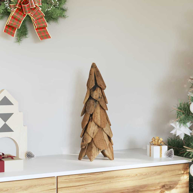 Chargez l'image dans la visionneuse de la galerie, Vidaxl kerstboom met standaard bruin 51 cm massief teakhout