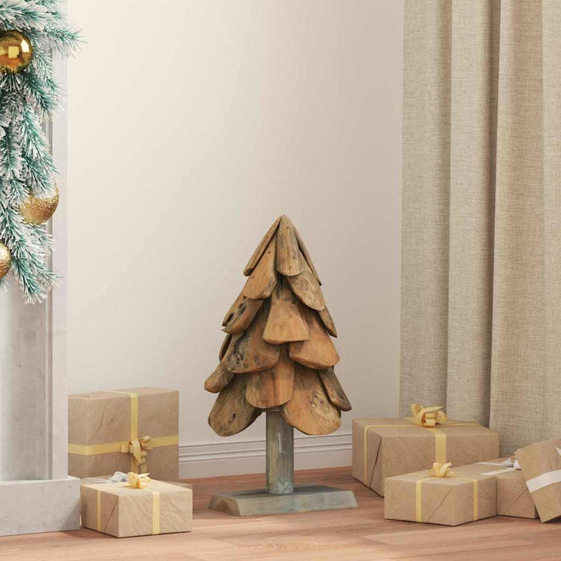 Afbeelding laden in galerijviewer, Vidaxl kerstboom met standaard bruin 61 cm massief teakhout