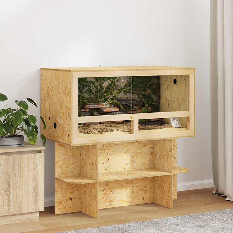 Afbeelding laden in galerijviewer, Vidaxl terrarium bruin 100 x 50 x 100 cm osb
