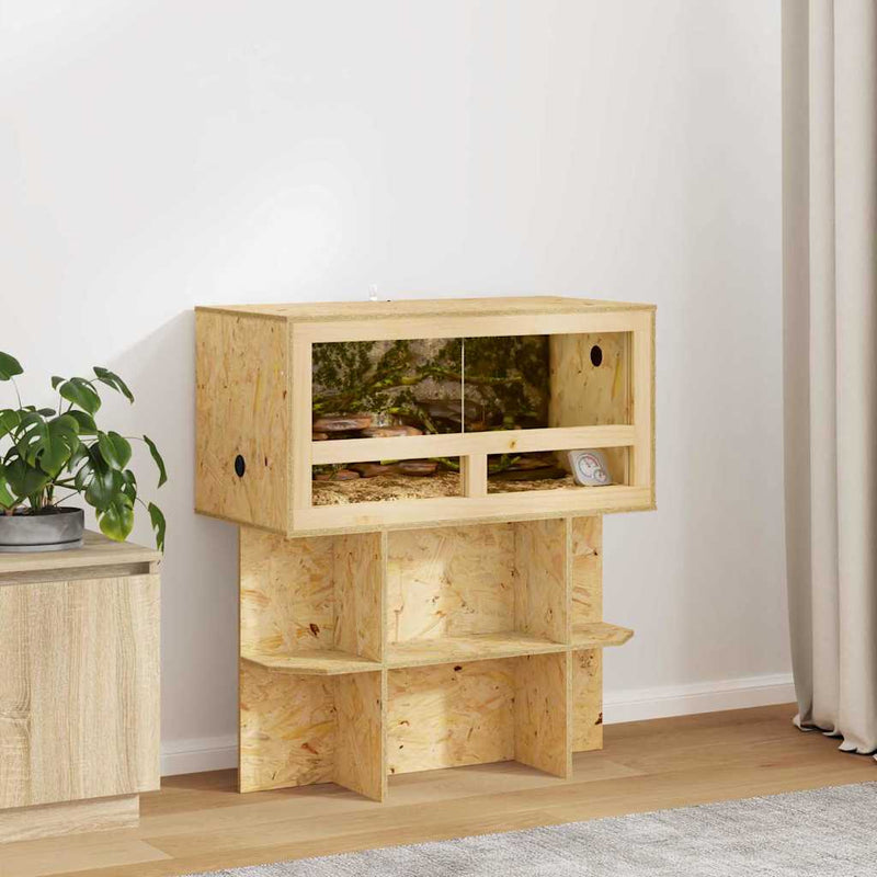 Afbeelding laden in galerijviewer, Vidaxl terrarium bruin 80 x 40 x 90 cm osb