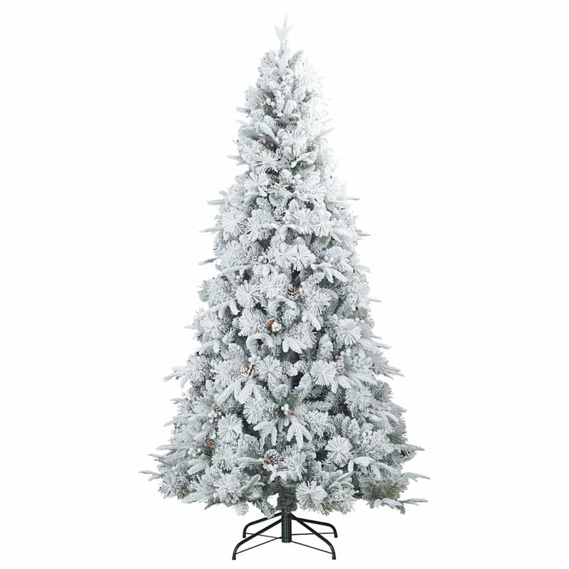 Afbeelding laden in galerijviewer, Vidaxl kunst kerstboom met geveerde takken, sneeuw bedekt wit 240 cm