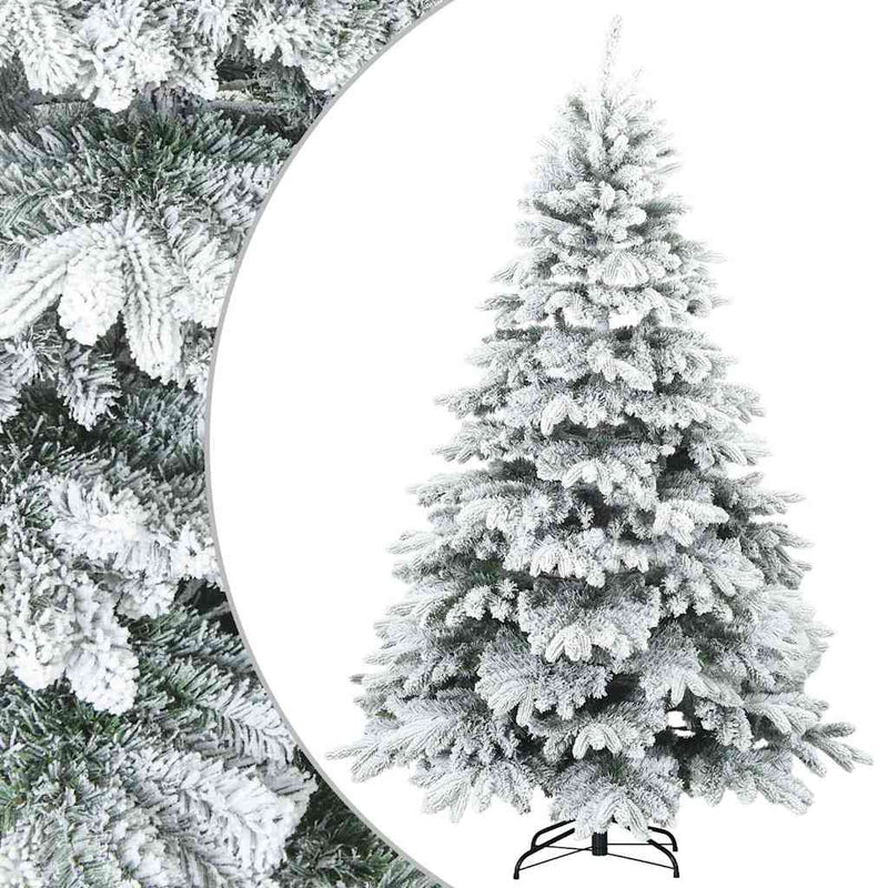 Afbeelding laden in galerijviewer, Vidaxl kunst kerstboom met geveerde takken, sneeuw bedekt wit 180 cm