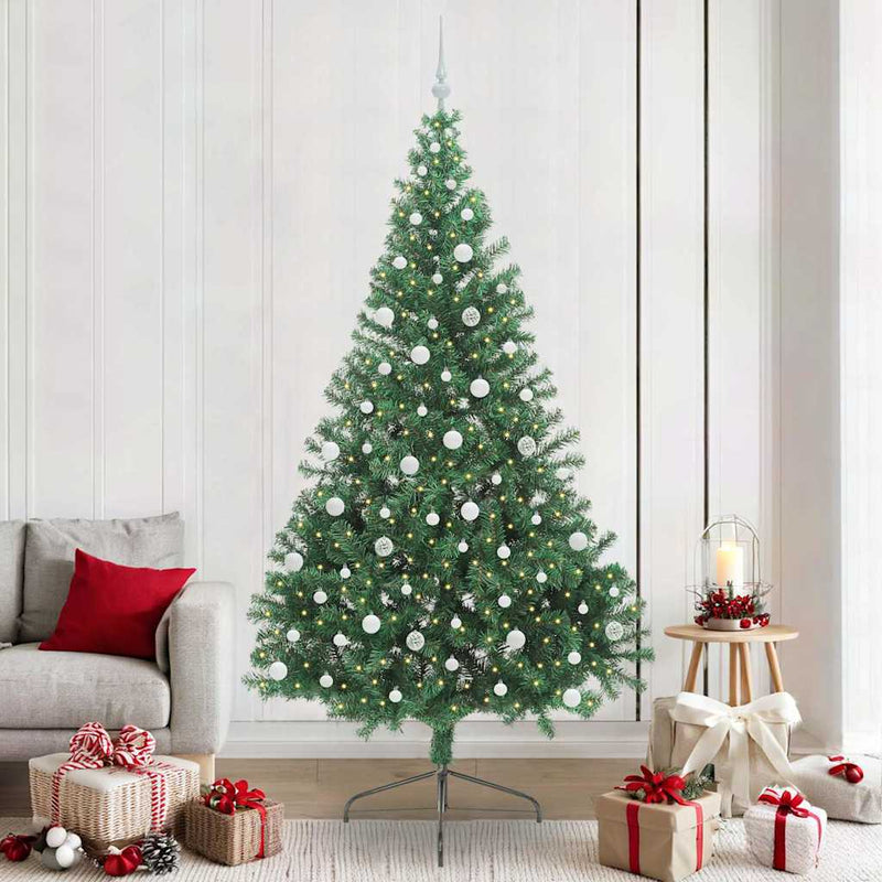 Chargez l'image dans la visionneuse de la galerie, Vidaxl kunstmatig voorverlicht kerstboom met 300 led groen 240 cm pvc