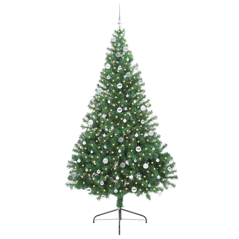 ギャラリービューアに画像をロードする, Vidaxl kunstmatig voorverlicht kerstboom met 300 led groen 240 cm pvc