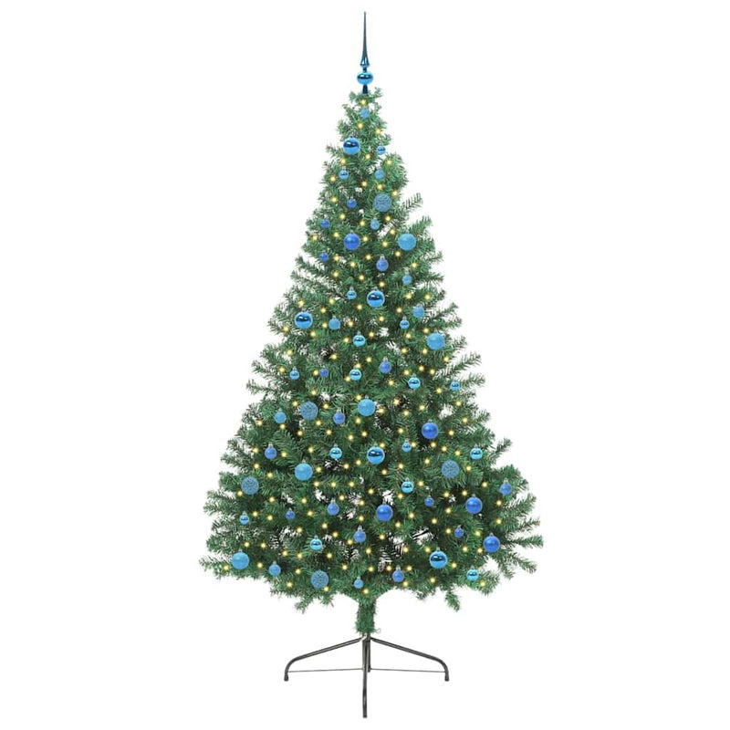 ギャラリービューアに画像をロードする, Vidaxl kunstmatig voorverlicht kerstboom met 300 led groen 240 cm pvc