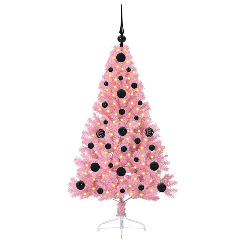Afbeelding laden in galerijviewer, Vidaxl kunstmatig voorverlicht kerstboom met 150 led roze 120 cm pvc
