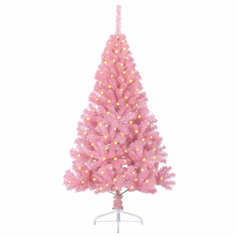 Afbeelding laden in galerijviewer, Vidaxl kunstmatig voorverlicht kerstboom met 150 led roze 150 cm pvc