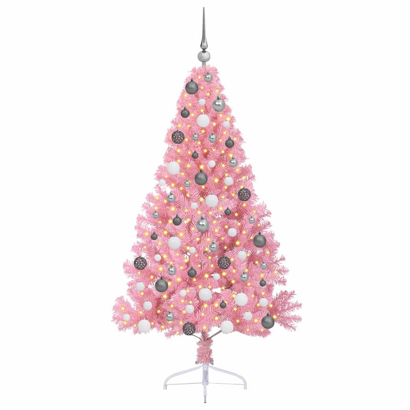 Chargez l'image dans la visionneuse de la galerie, Vidaxl kunstmatig voorverlicht kerstboom met 300 led roze 180 cm pvc