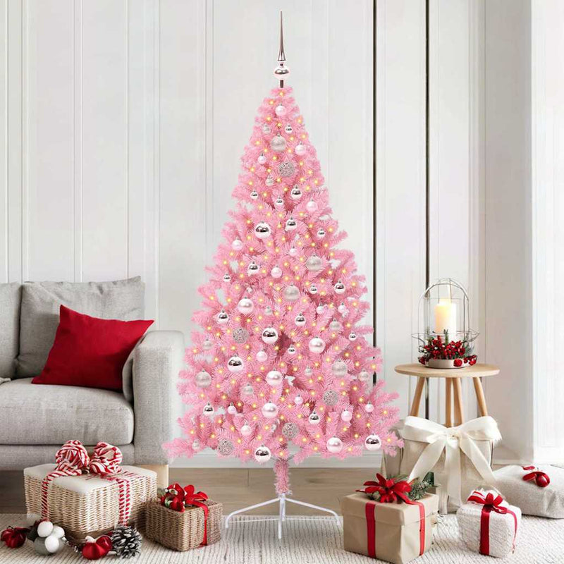 Chargez l'image dans la visionneuse de la galerie, Vidaxl kunstmatig voorverlicht kerstboom met 300 led roze 180 cm pvc