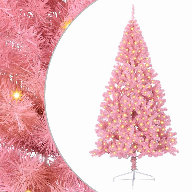 ギャラリービューアに画像をロードする, Vidaxl kunstmatig voorverlicht kerstboom met 300 led roze 240 cm pvc