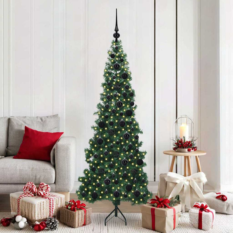 Chargez l'image dans la visionneuse de la galerie, Vidaxl hoek kunstkerstboom met 300 led groen 180 cm pvc en metaal