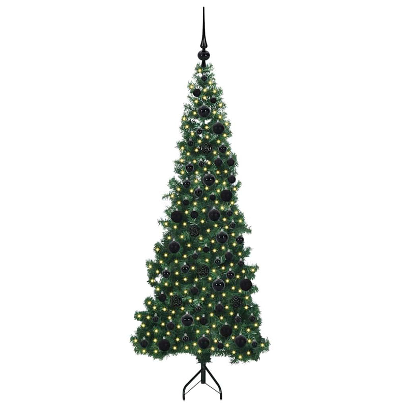 Chargez l'image dans la visionneuse de la galerie, Vidaxl hoek kunstkerstboom met 300 led groen 180 cm pvc en metaal