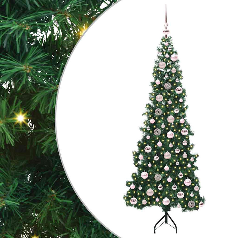 Chargez l'image dans la visionneuse de la galerie, Vidaxl hoek kunstkerstboom met 300 led groen 180 cm pvc en metaal
