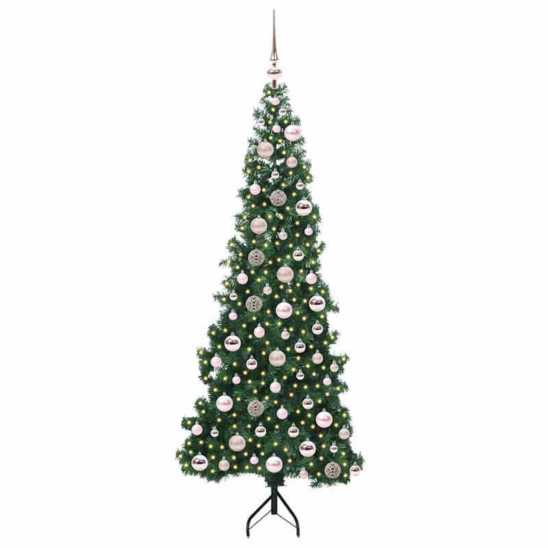Chargez l'image dans la visionneuse de la galerie, Vidaxl hoek kunstkerstboom met 300 led groen 180 cm pvc en metaal
