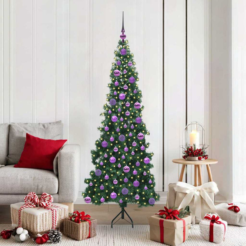 Chargez l'image dans la visionneuse de la galerie, Vidaxl hoek kunstkerstboom met 300 led groen 180 cm pvc en metaal