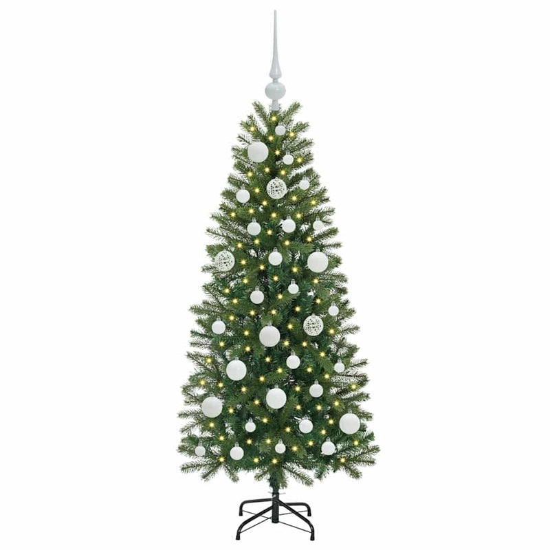 Chargez l'image dans la visionneuse de la galerie, Vidaxl kunstkerstboom met 150 led met standaard groen 120 cm pe en pvc