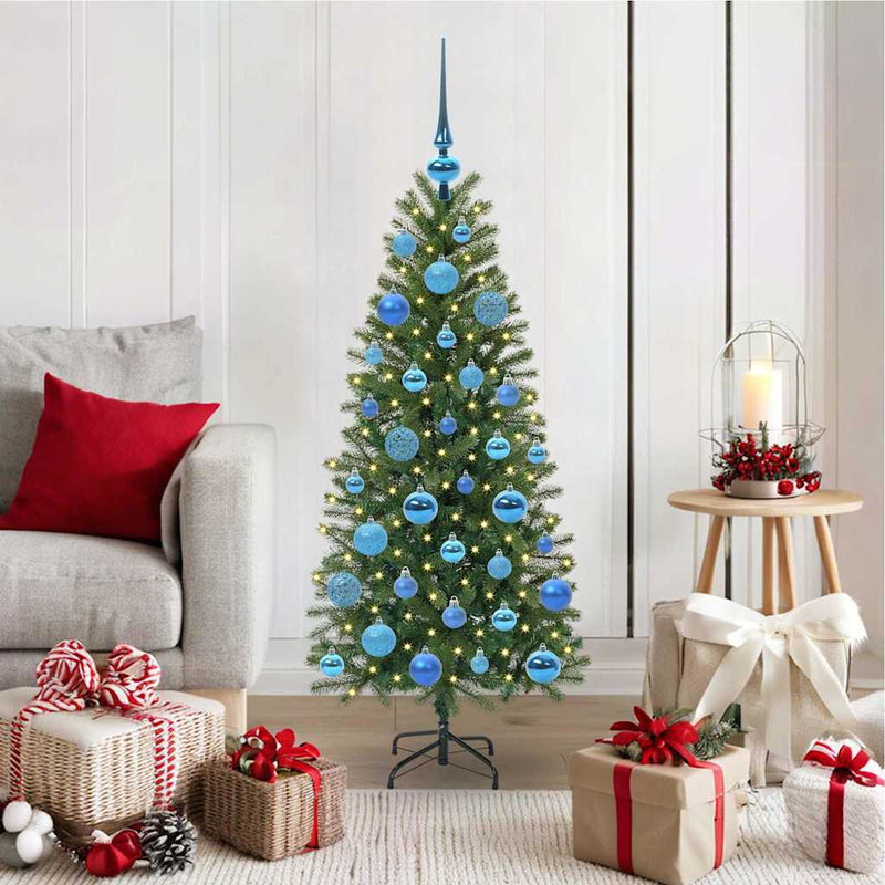 Chargez l'image dans la visionneuse de la galerie, Vidaxl kunstkerstboom met 150 led met standaard groen 120 cm pe en pvc