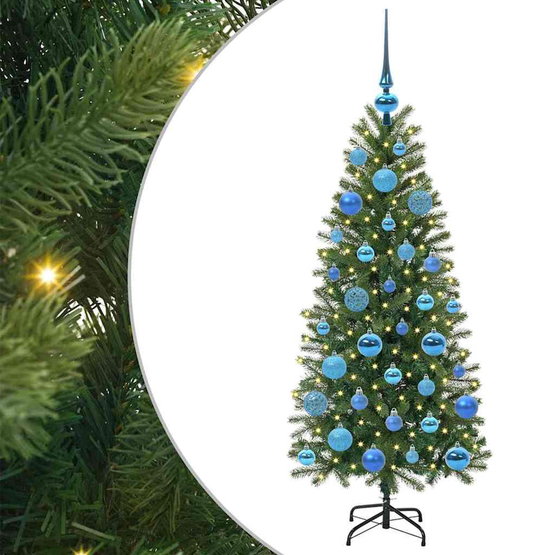 Chargez l'image dans la visionneuse de la galerie, Vidaxl kunstkerstboom met 150 led met standaard groen 120 cm pe en pvc