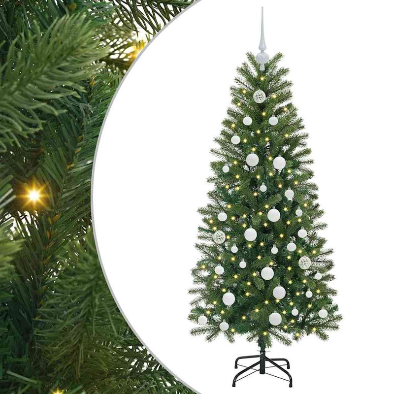 Chargez l'image dans la visionneuse de la galerie, Vidaxl kunstkerstboom met 150 led met standaard groen 150 cm pe en pvc
