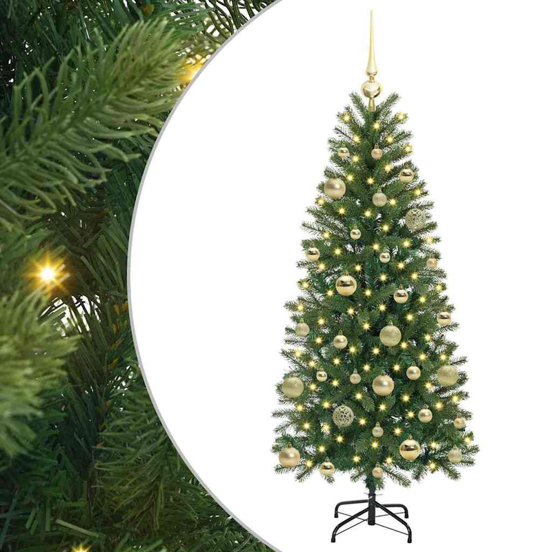 Chargez l'image dans la visionneuse de la galerie, Vidaxl kunstkerstboom met 150 led met standaard groen 150 cm pe en pvc
