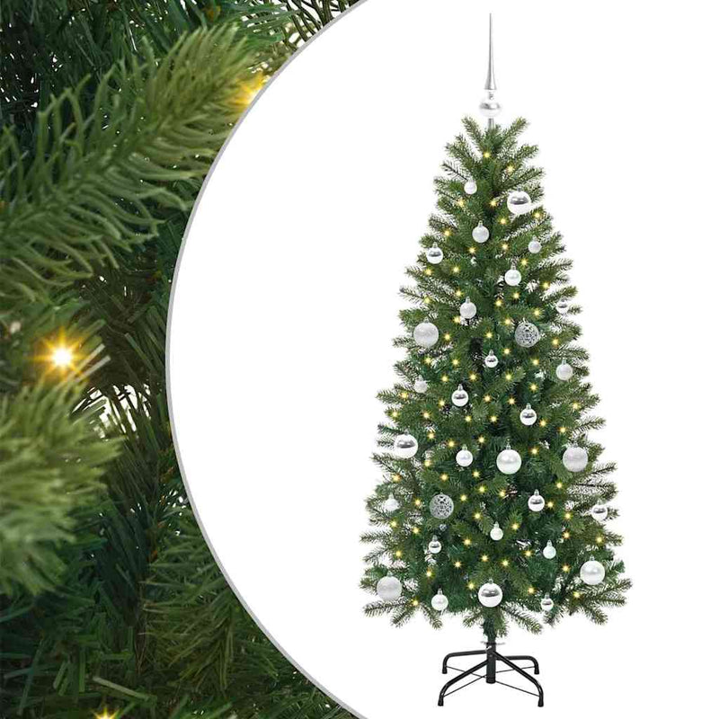 Chargez l'image dans la visionneuse de la galerie, Vidaxl kunstkerstboom met 150 led met standaard groen 150 cm pe en pvc