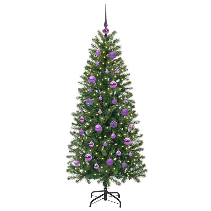 Chargez l'image dans la visionneuse de la galerie, Vidaxl kunstkerstboom met 150 led met standaard groen 150 cm pe en pvc