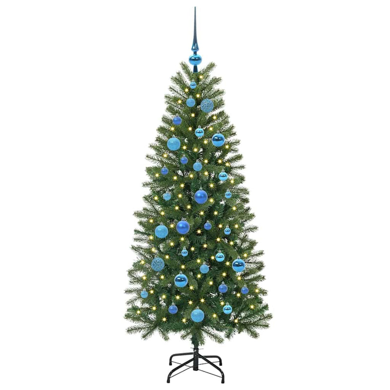 Chargez l'image dans la visionneuse de la galerie, Vidaxl kunstkerstboom met 150 led met standaard groen 150 cm pe en pvc