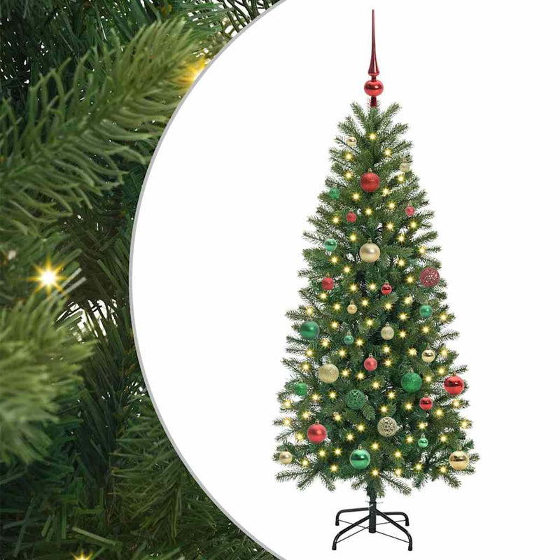Chargez l'image dans la visionneuse de la galerie, Vidaxl kunstkerstboom met 150 led met standaard groen 150 cm pe en pvc