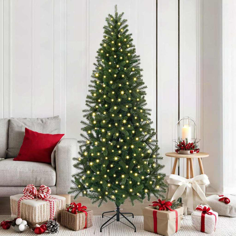 Chargez l'image dans la visionneuse de la galerie, Vidaxl kunstkerstboom met 300 led met standaard groen 180 cm pe en pvc